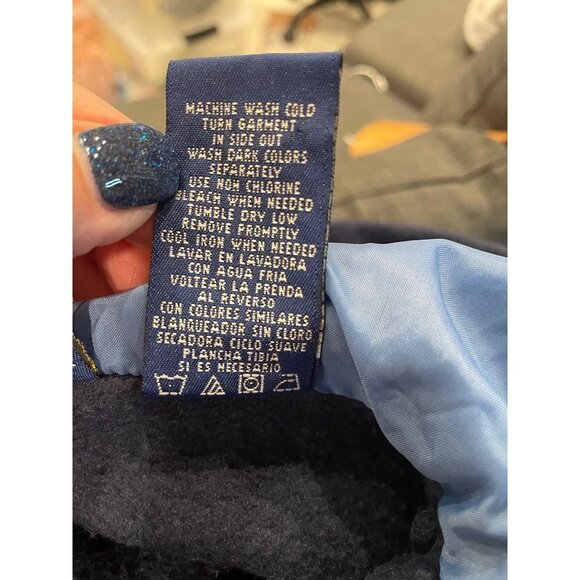 Pooh Disney Navy Embroidered Polyester Hooded Pullover with Pocket Sz S - Picture 11 of 11